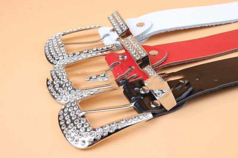 Western Cowboy Rhinestone Belt for Women - High-Quality Rivet Fashion Accessory