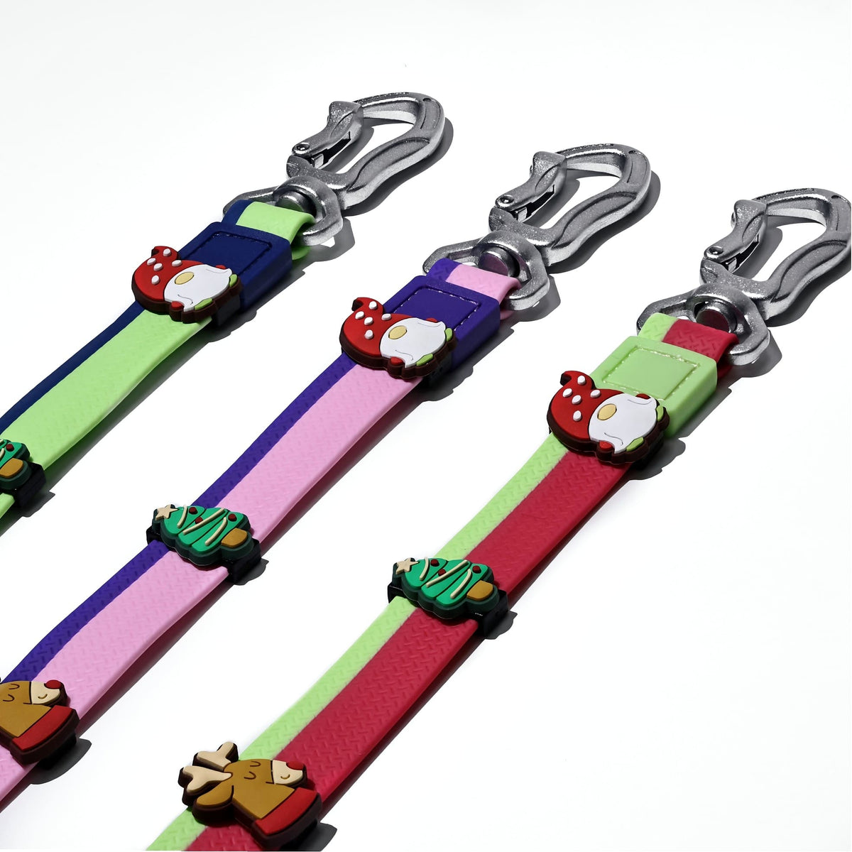 Dual-Color Embossed Pet Leash Set with DIY Accessories - Waterproof & Durable