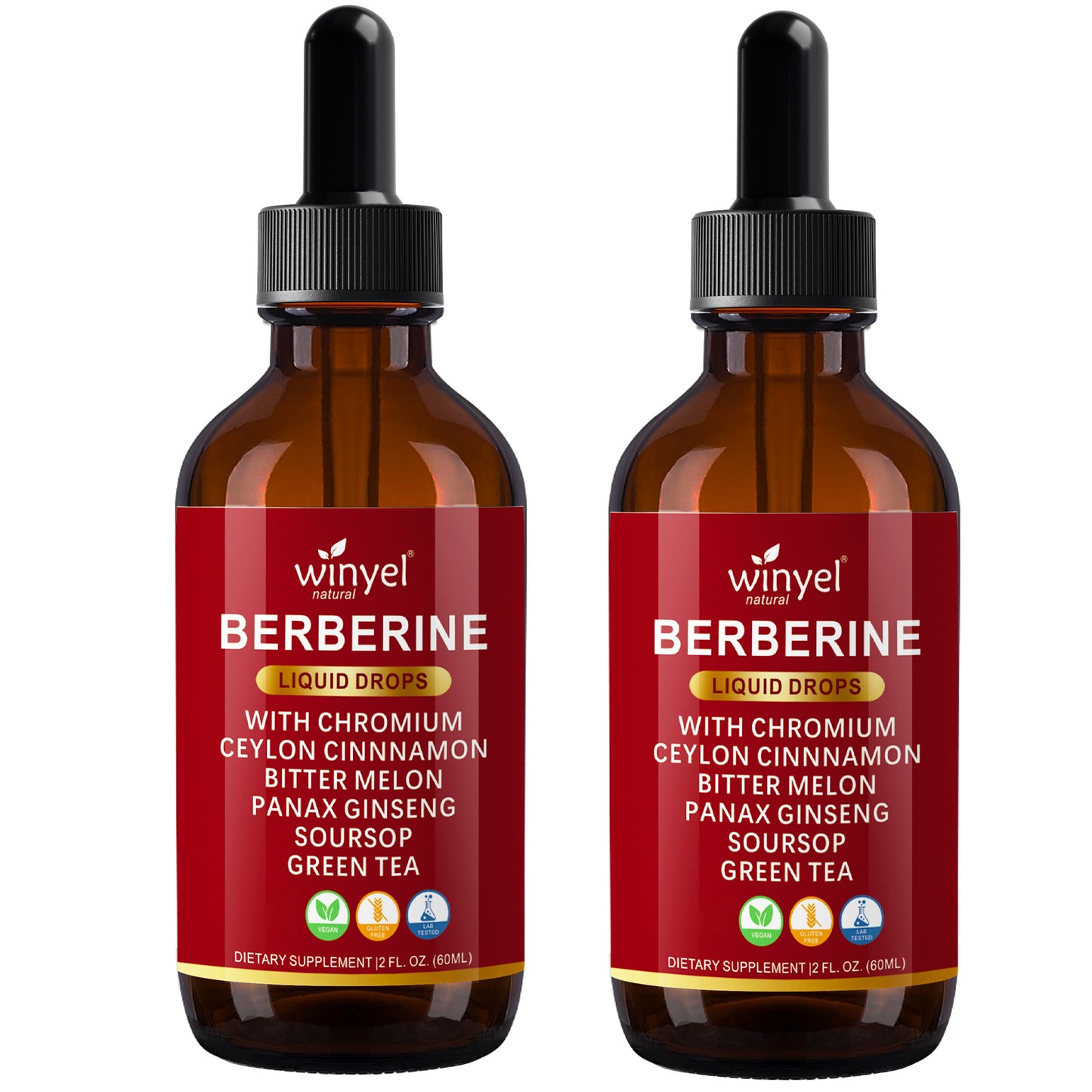 Organic Berberine and Ceylon Cinnamon Liquid Drops with Herbal Complex