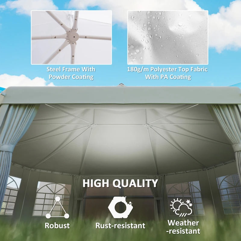 Extra-Large White Canopy Party Tent with Pull-Back Doors