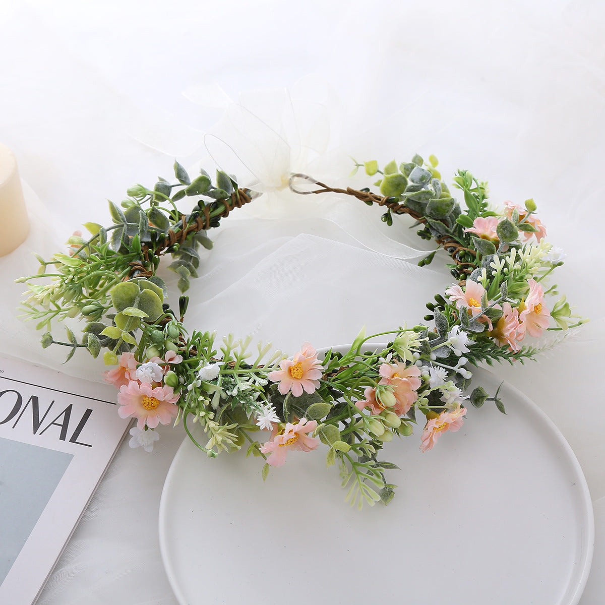 Forest Leaf Bridal Wreath Headwear