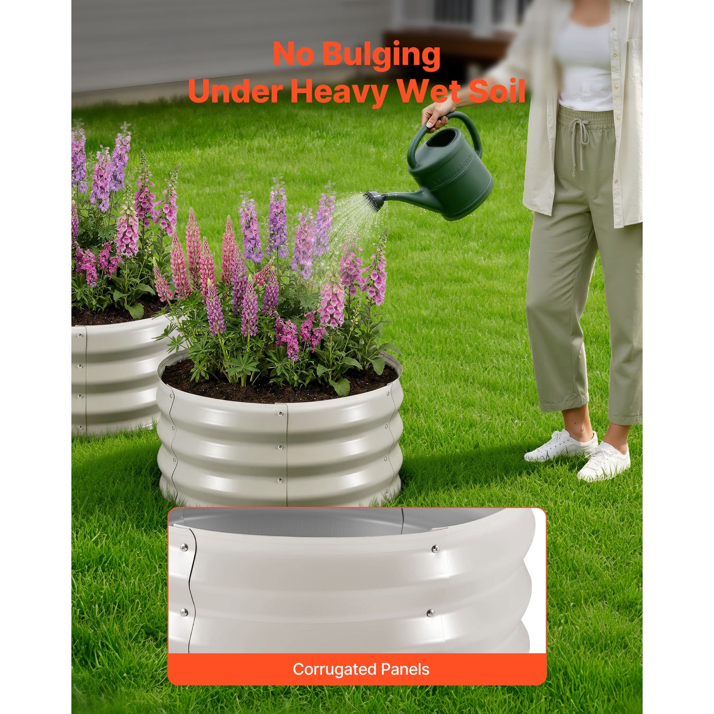 Galvanized Raised Garden Bed Kit 2x2x1 ft Outdoor Planter Boxes with Gloves