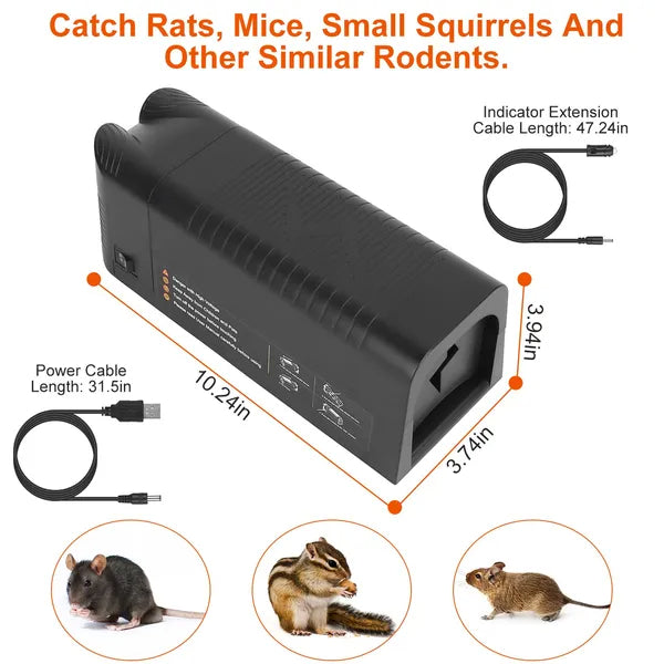 Electric Rat Trap - Rechargeable Rodent Zapper with 1800V Shock