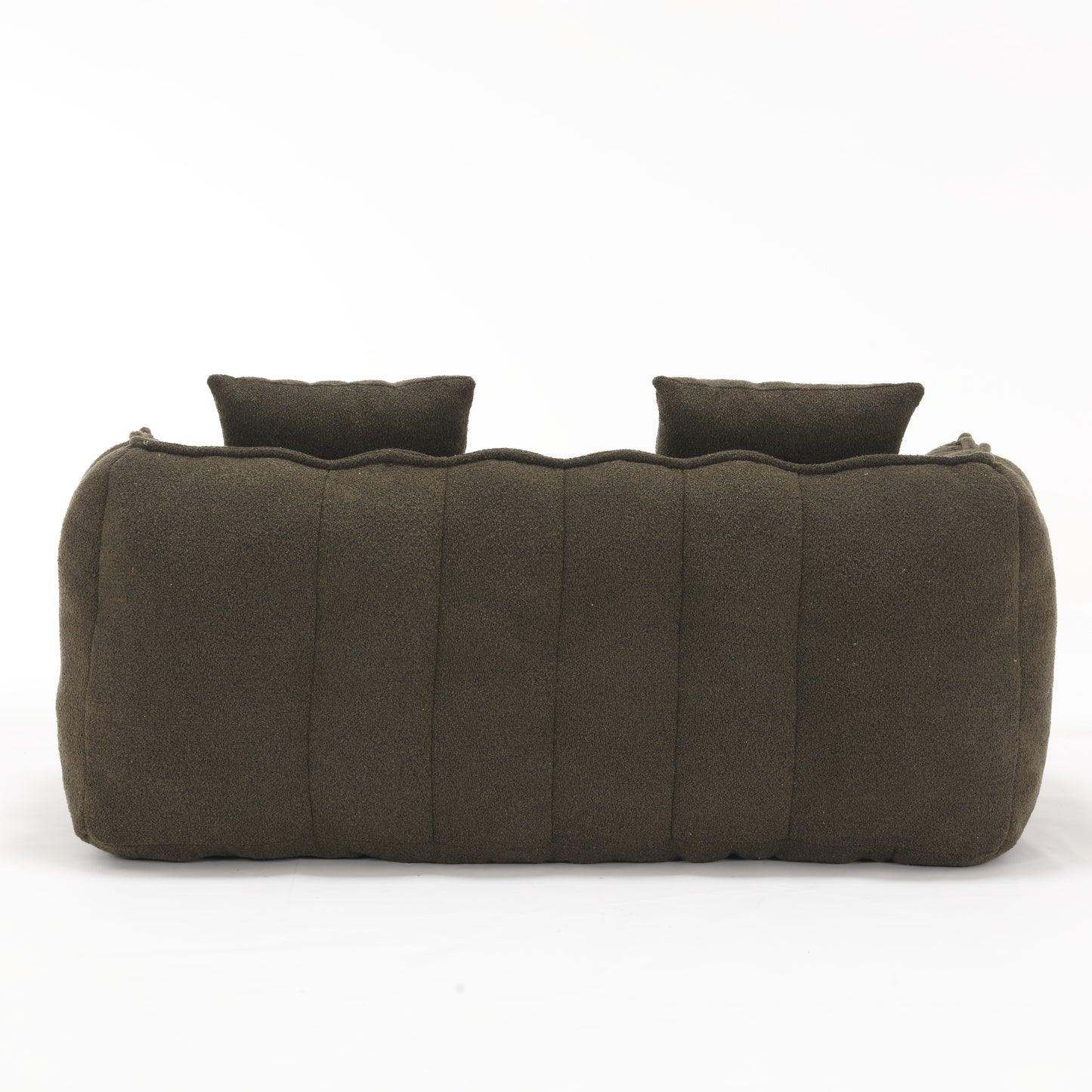 Olive Green Soft Beanbag Chair for Two - Chenille Foam Recliner