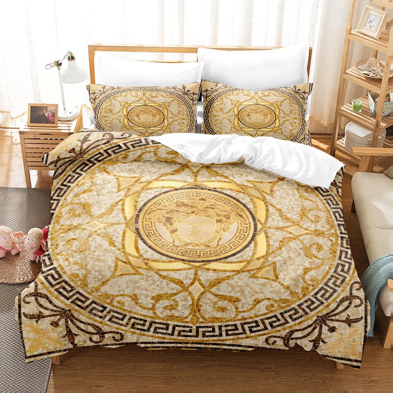 Digital Brushed Chemical Fiber Bedding Set - Multiple Sizes & Patterns