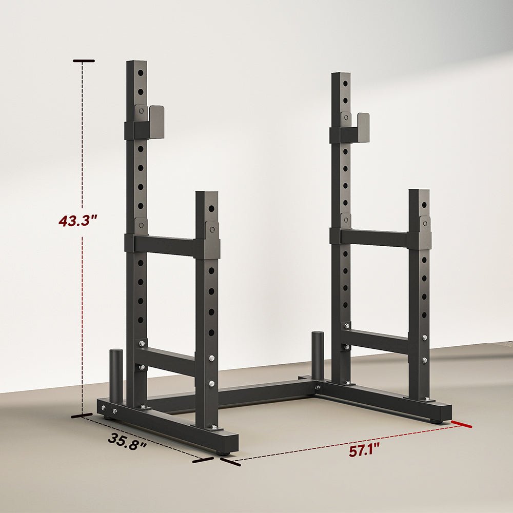 Adjustable Squat Rack for Home Gym - 660 lbs Capacity