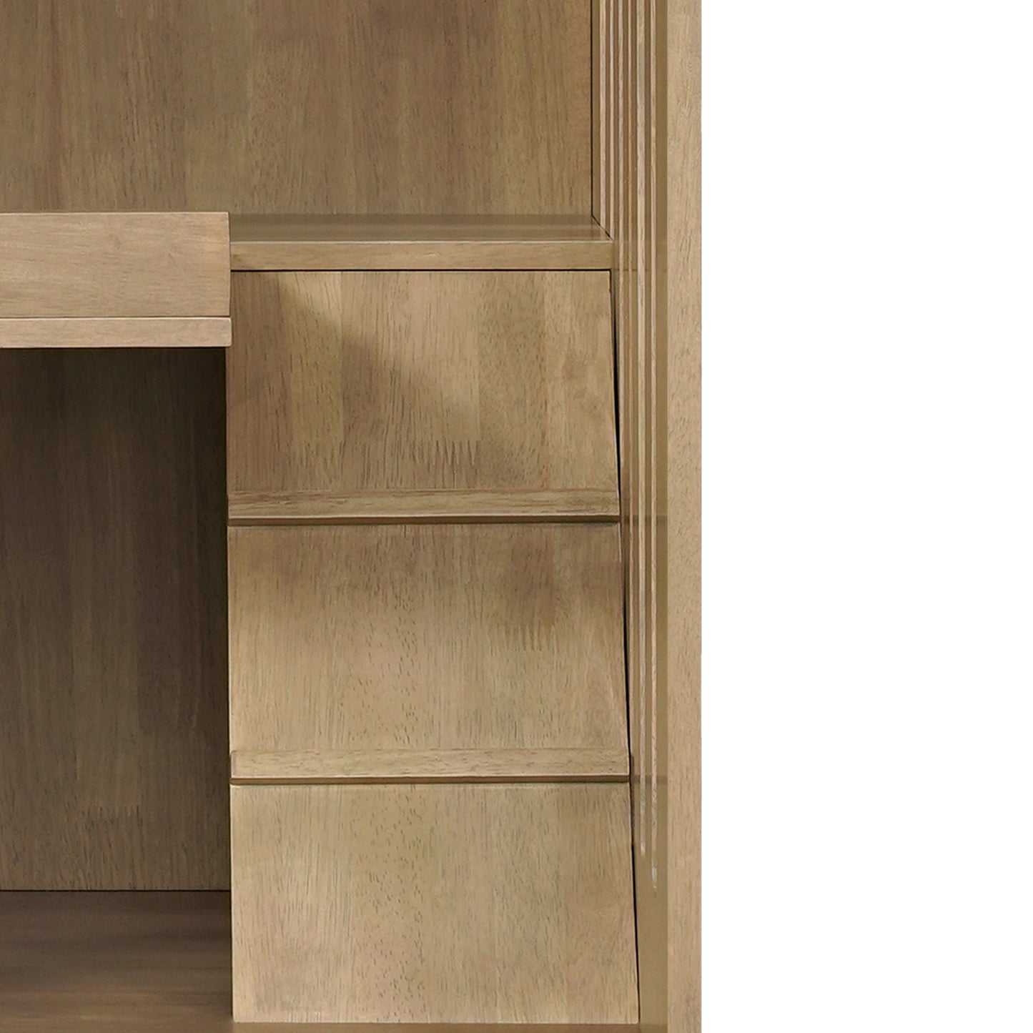 Rubber Wood Cat Enclosure with Multi-Level Shelves & Lockable Wheels - Natural Finish