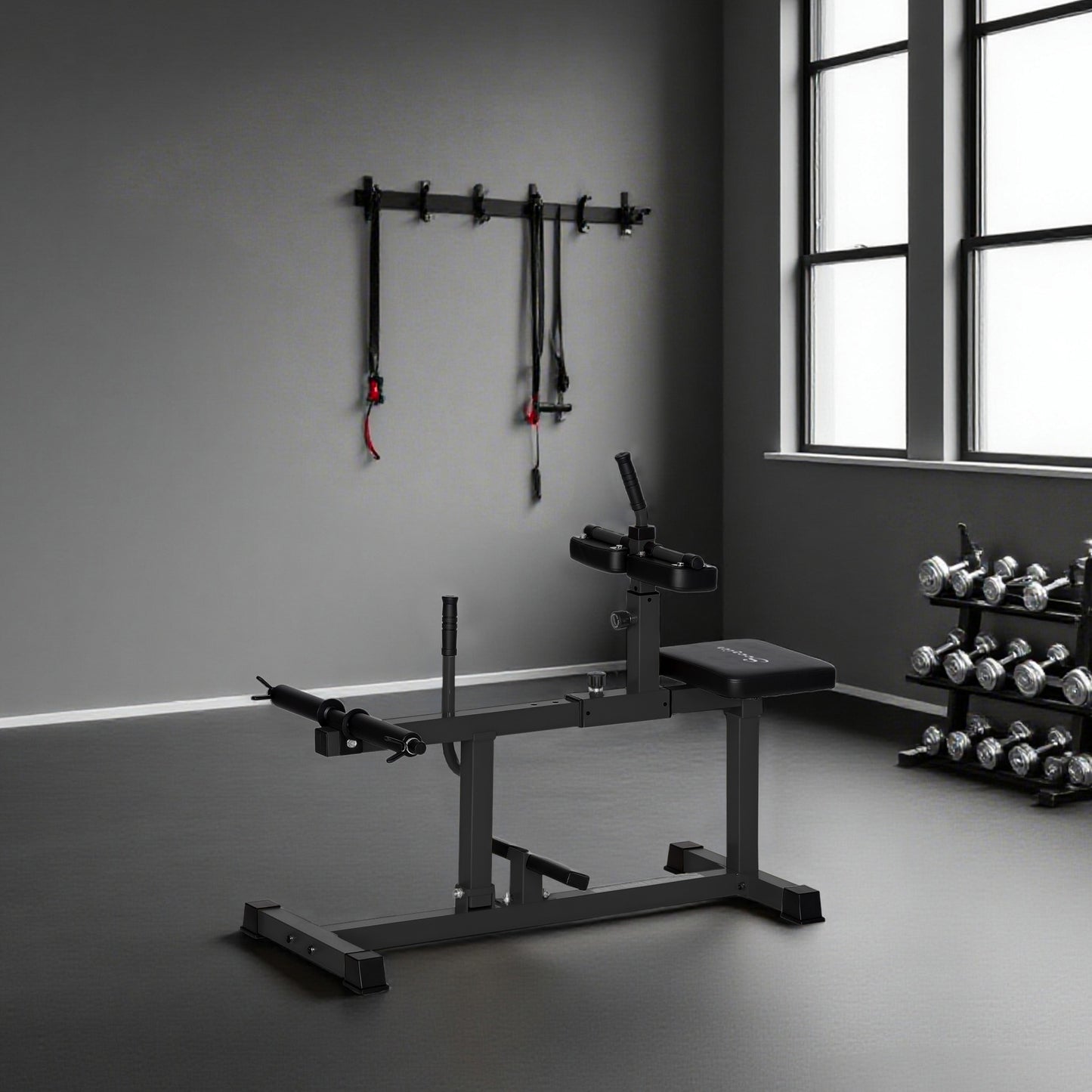 Adjustable Steel Seated Calf Raise Machine - Black