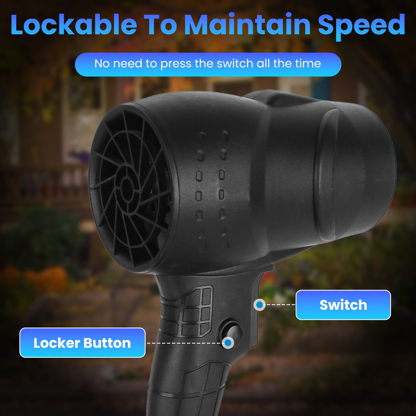 Cordless Leaf Blower 130000RPM, 2x 3Ah Batteries, Portable Garden Tool