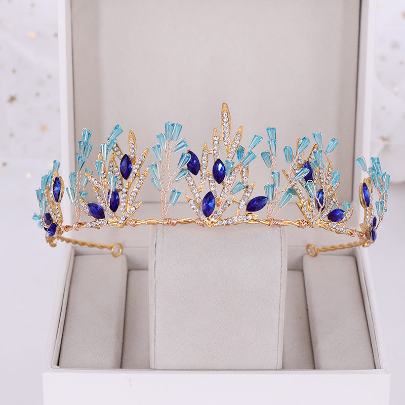 Blue Crystal Crown Headband