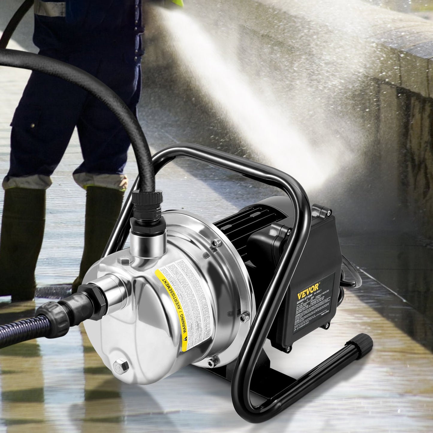 Portable Garden Water Pump 1.5HP 1200GPH Stainless Steel Water Jet Pump