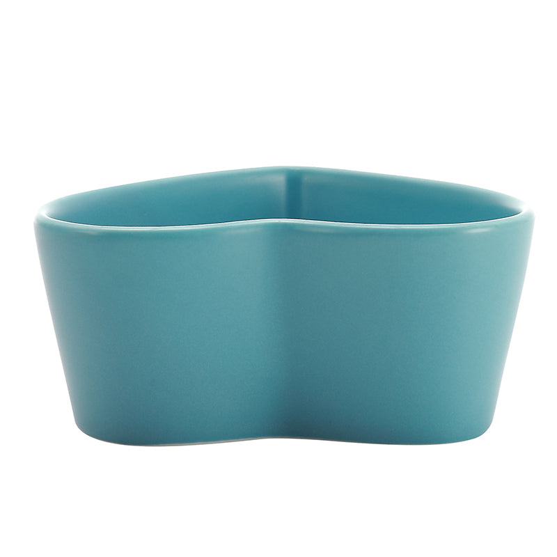 Heart-Shaped Porcelain Salad Bowl - Irregular Design, 6 Inches, Multiple Colors