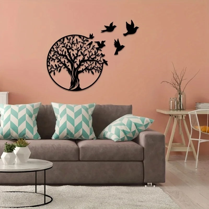 Black Wrought Iron Wall Decoration Modern Geometric Art