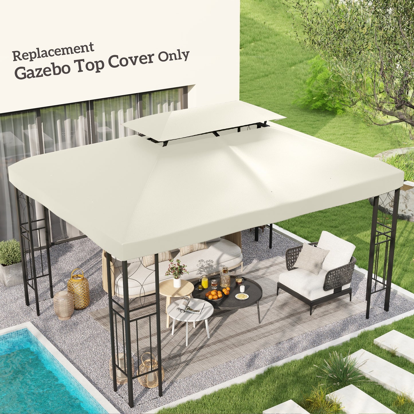 Replacement Canopy for 10x13 Gazebo Model 84C-101 - Charcoal