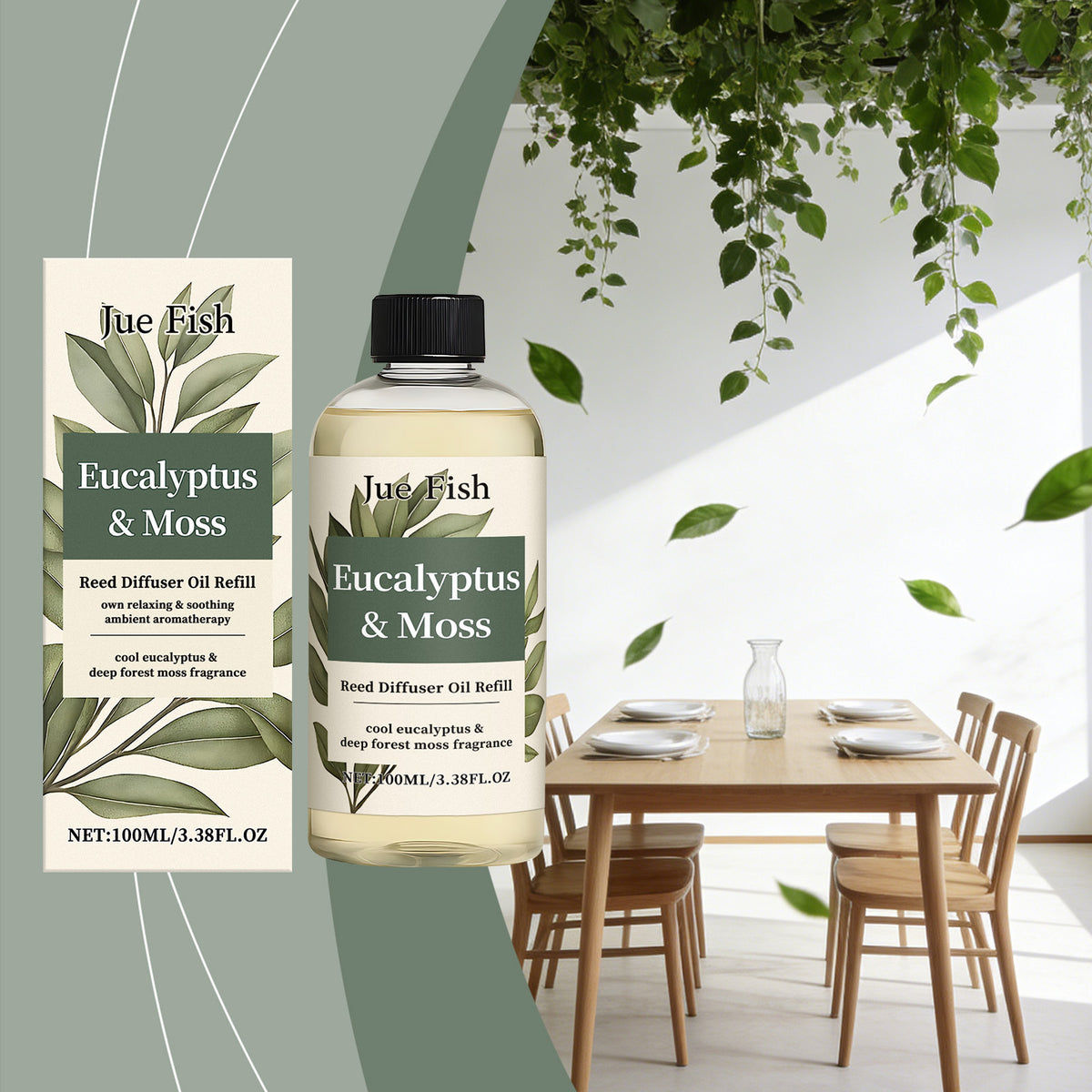 Eucalyptus Moss Aromatherapy Essential Oil - 100ml Fragrance Oil for Diffusers, Massage, Relaxation