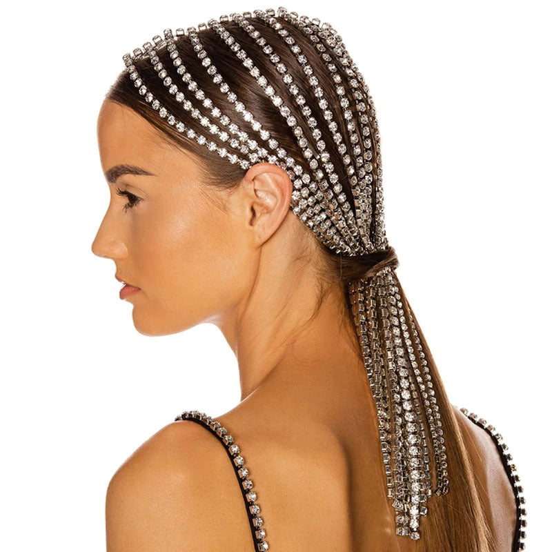 Crystal Studded Headband - Geometric Alloy