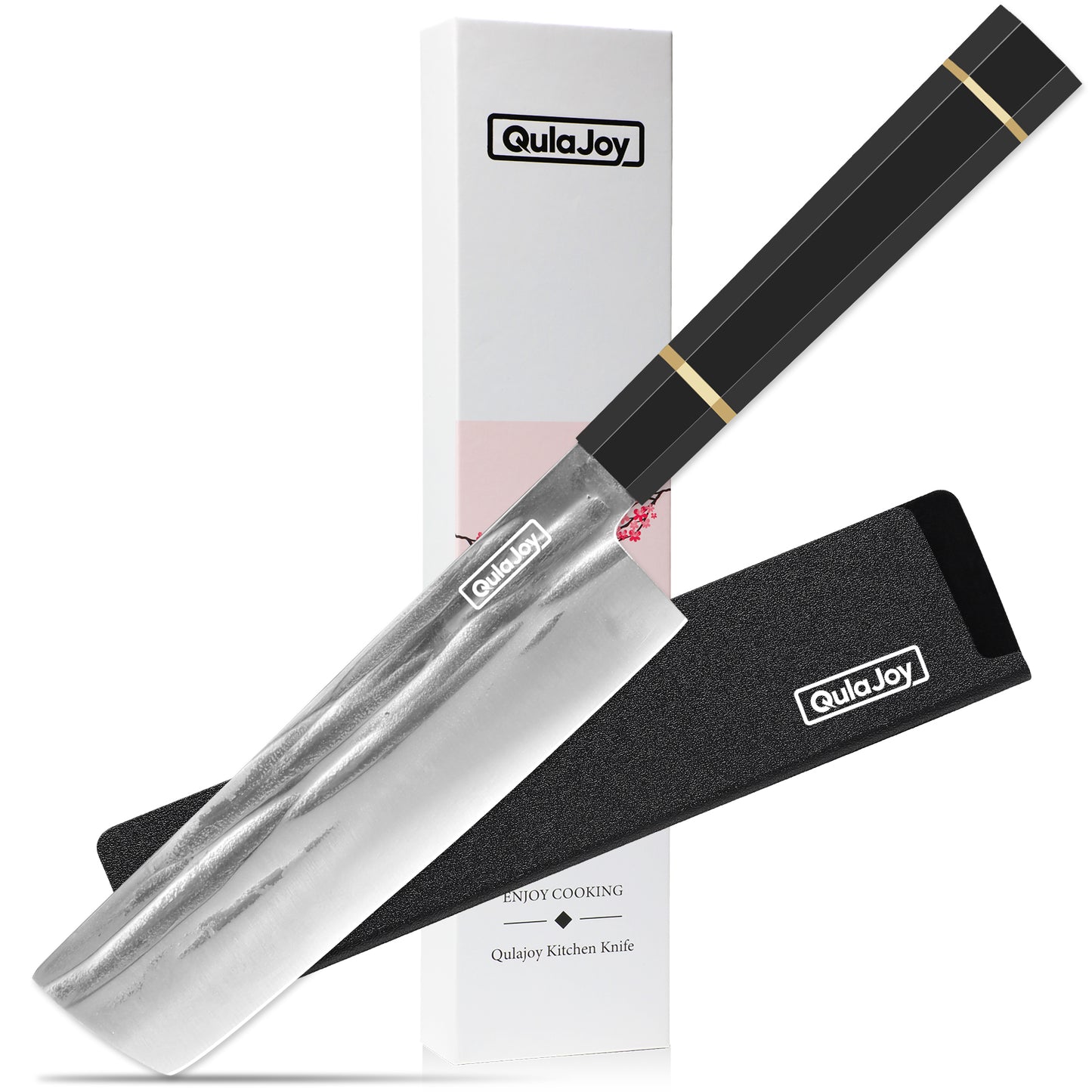 8-Inch Hand Forged Chef Knife - Swedish Sandvik Steel, Octagonal Handle
