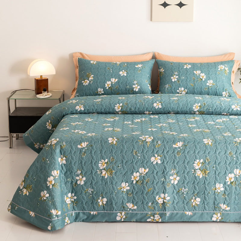 Cotton Quilted Bed Comforter Set - Multiple Sizes & Styles