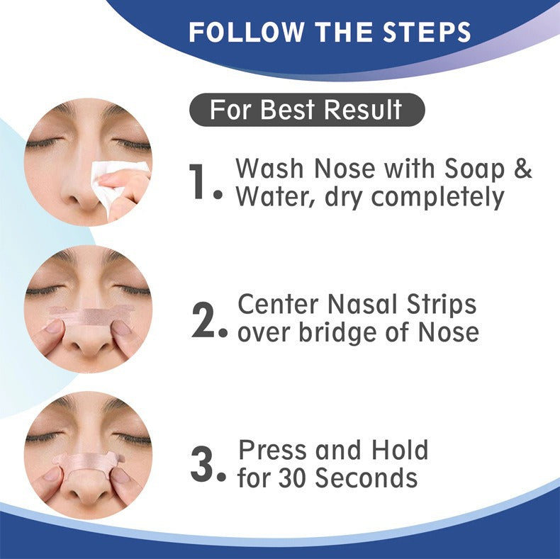 Anti-Snoring Nose Strip Stickers - 30 Herb Ventilation Nasal Patches