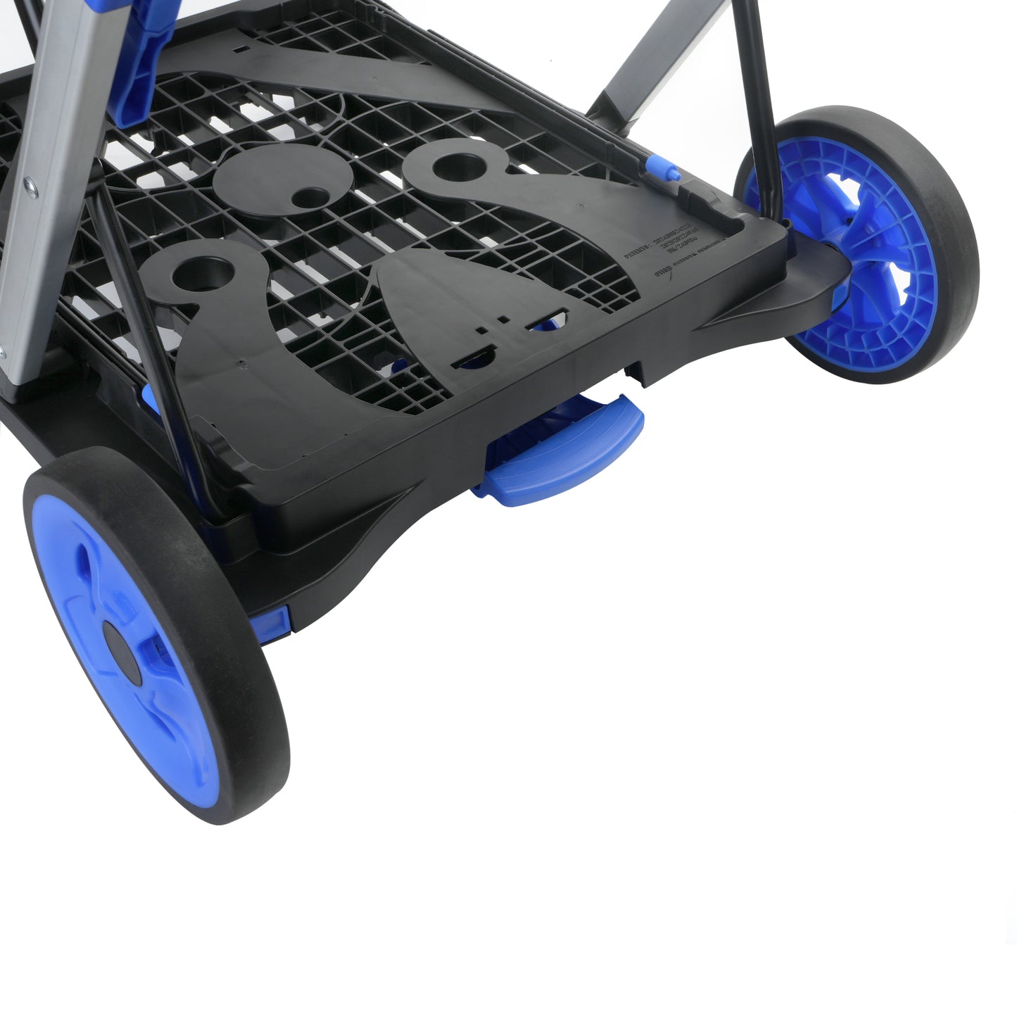 Collapsible 2-Tier Shopping Cart with Storage Crate - Blue