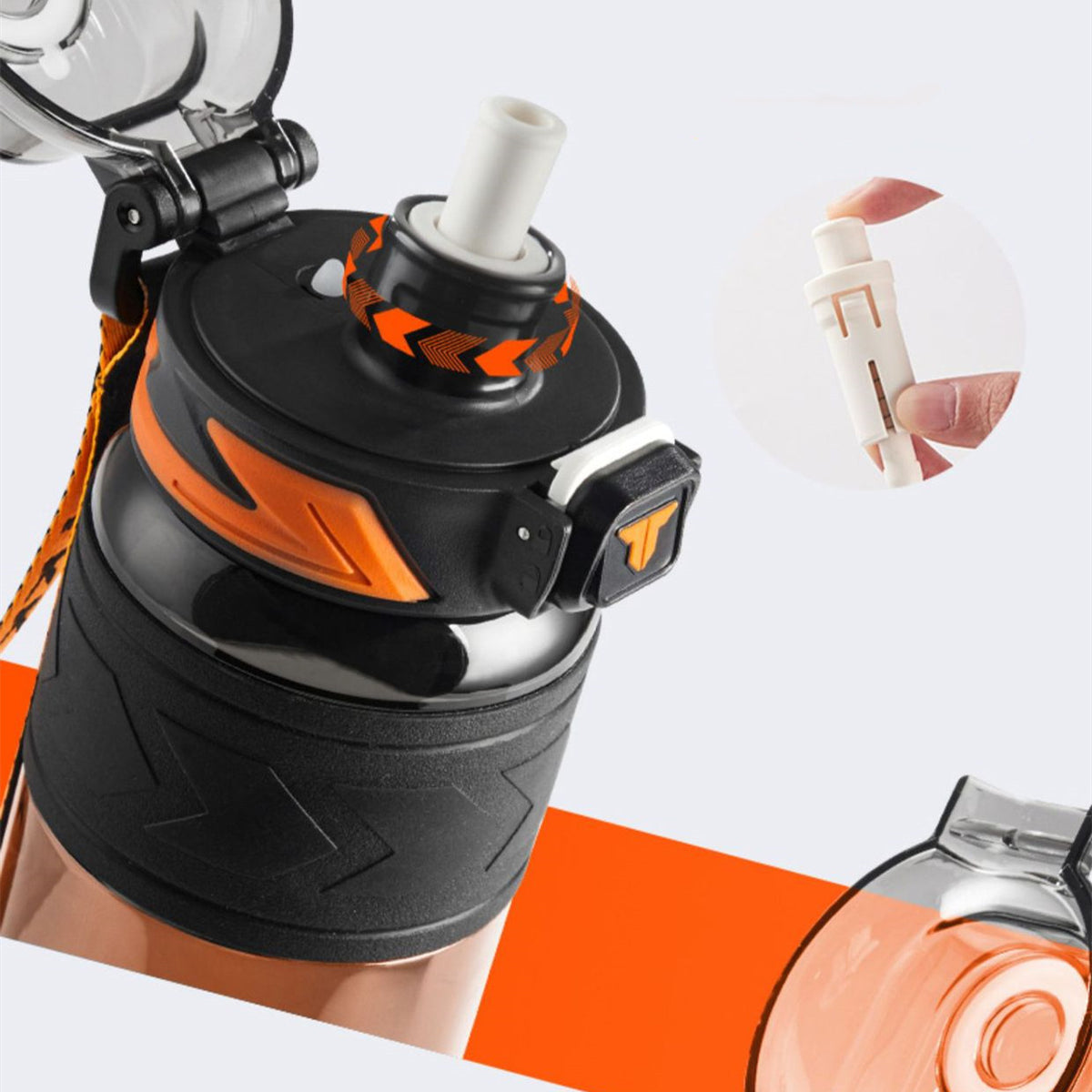 Large Capacity Sports Water Bottle with Straw - 600ml, 800ml, 1000ml