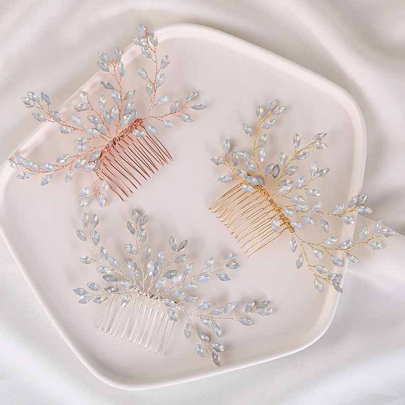 Crystal Wedding Hair Comb - Flower Design