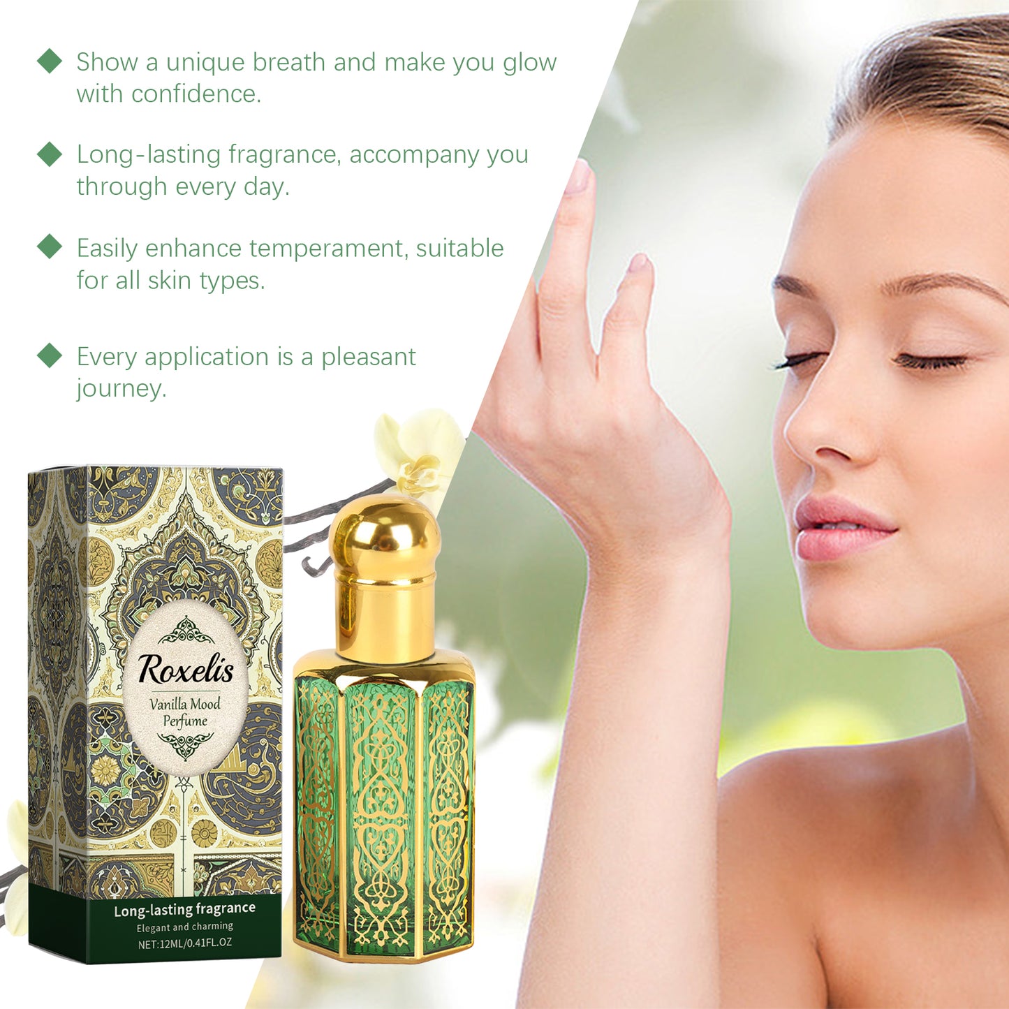 Vanilla Mood Arabian Roll-On Perfume Oil - 12ml Floral Vanilla Fragrance