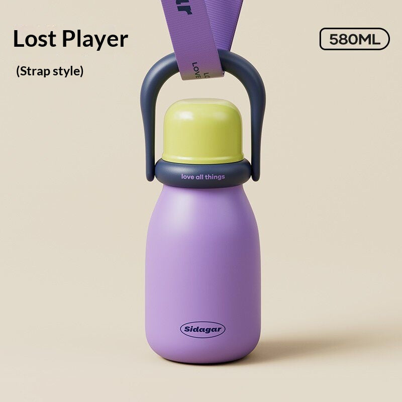 Insulated Portable Water Bottle with Straw - Multiple Colors & Capacity