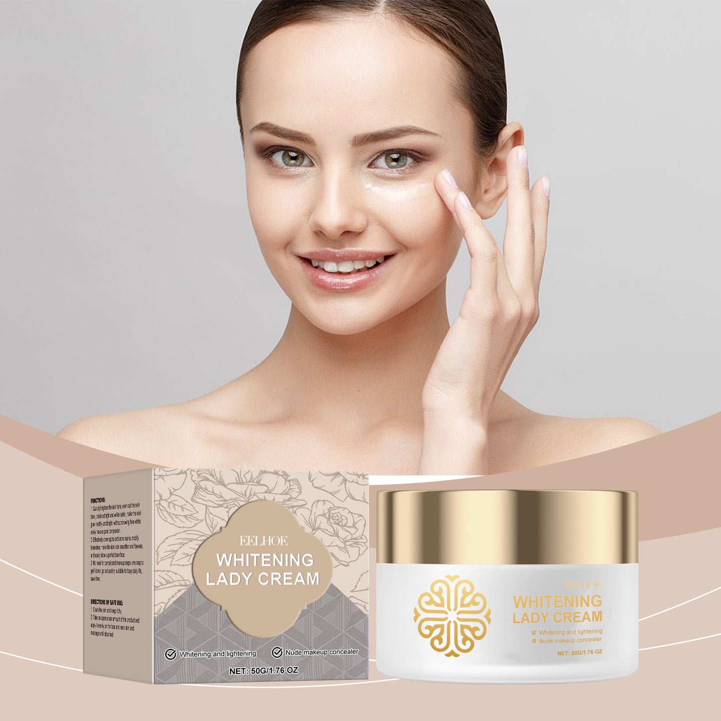 Brightening Whitening Face Cream with Vitamin E and Glycerin - 50g