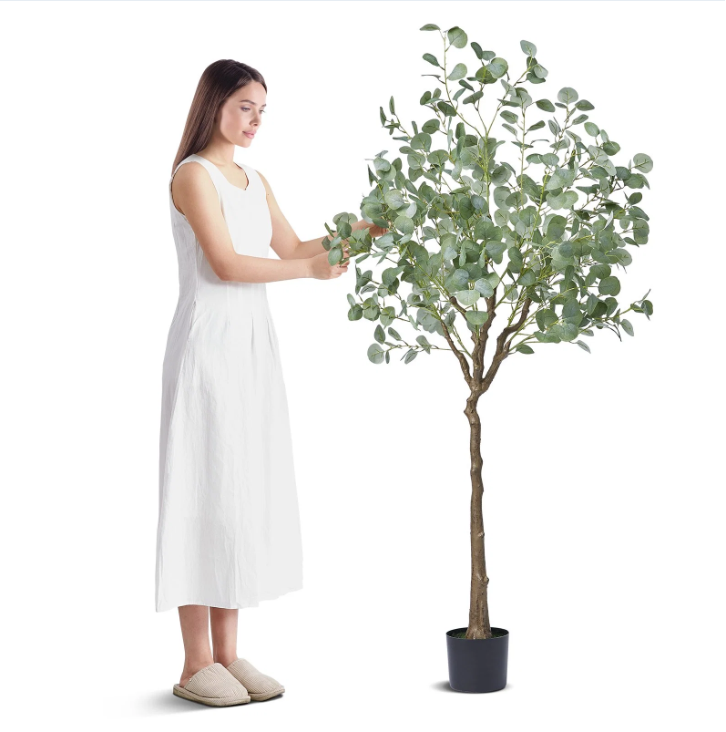 6 FT Tall Artificial Eucalyptus Tree - Lifelike Faux Plant
