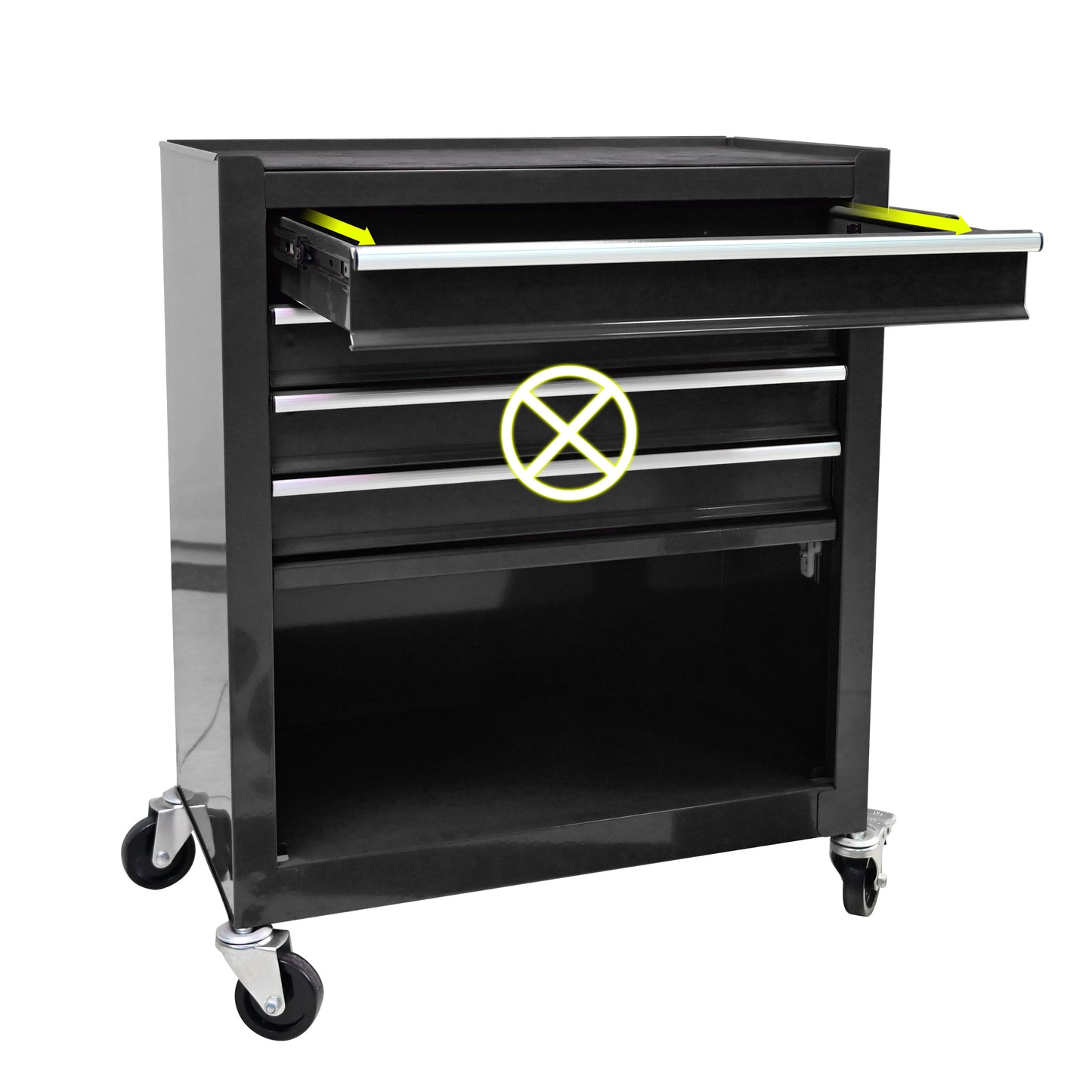 Multifunctional Tool Cart with 4 Drawers and Wheels - Steel Garage Storage