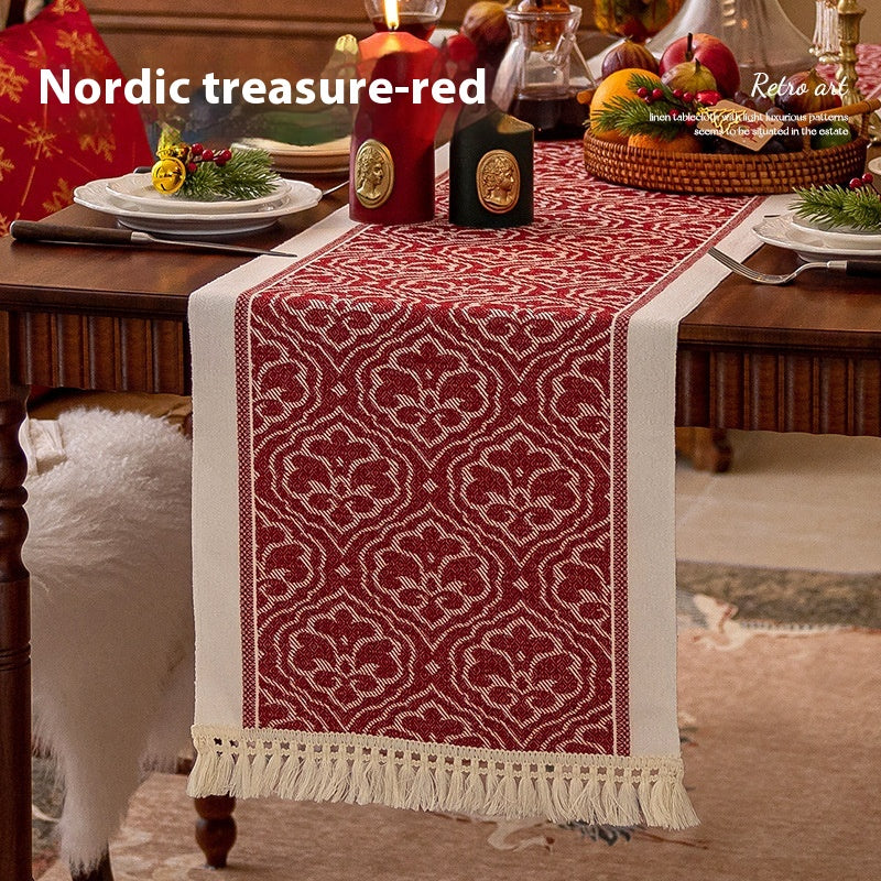 Cotton Linen Dining Tablecloth for Kitchen & Dining - Long Size