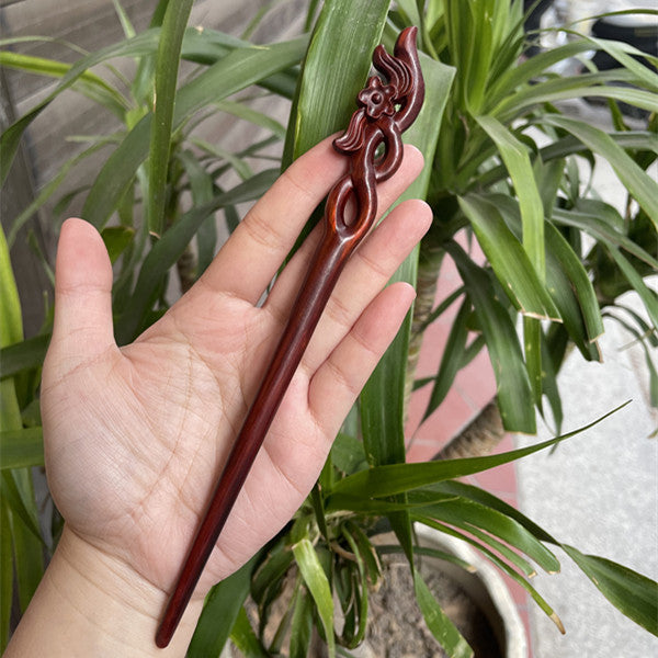 Ebony Antique Carved Hairpin