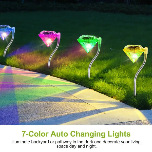 4-Pack Solar Garden LED Stake Lights Waterproof Outdoor Decorative Lamp - White