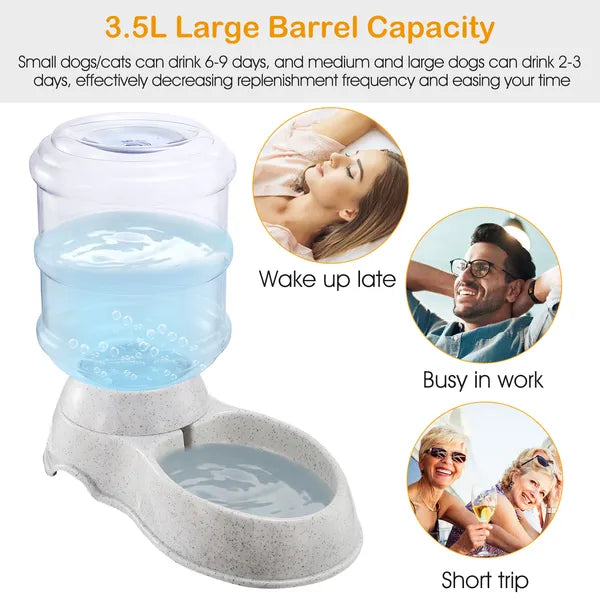 Self-Dispensing Pet Water Dispenser 3.5L Gravity Water Feeder for Cats & Dogs