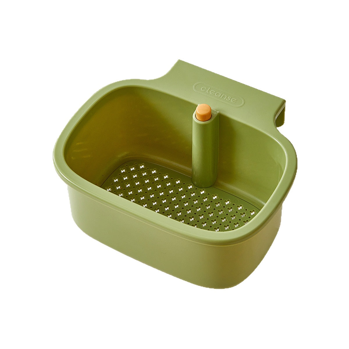 Hanging Kitchen Drain Basket with Open Lid for Wet and Dry Storage