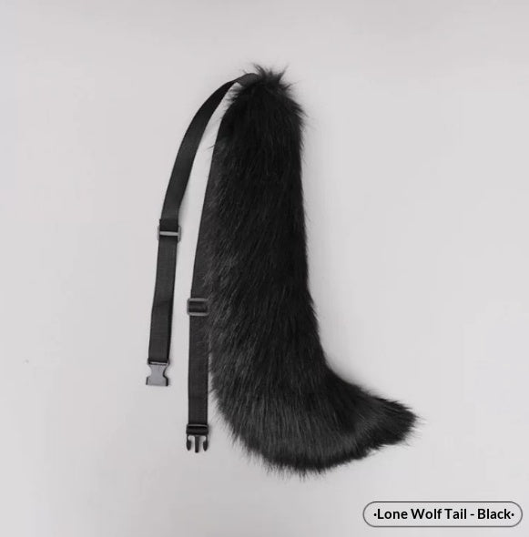 Wolf Ear Cosplay Headpiece & Tail Plush Accessory Set