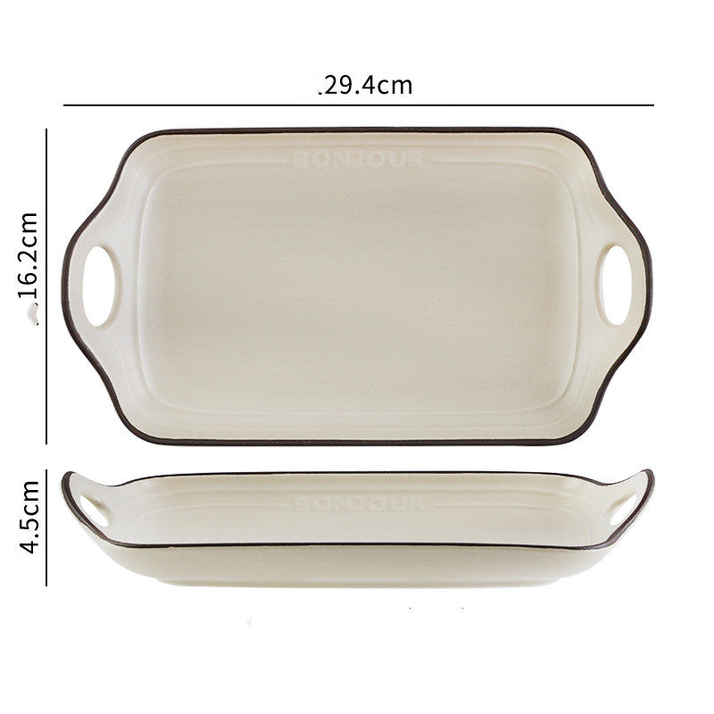 Japanese & Korean Style Ceramic Tableware Set - Dinner Bowls, Plates & Utensils