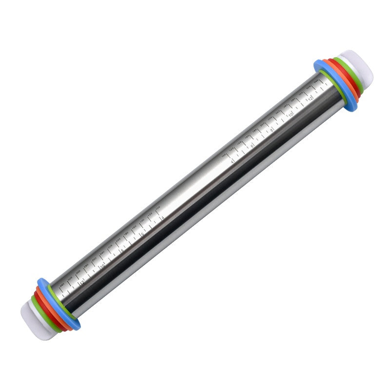 Stainless Steel Adjustable Thickness Rolling Pin for Kitchen Baking