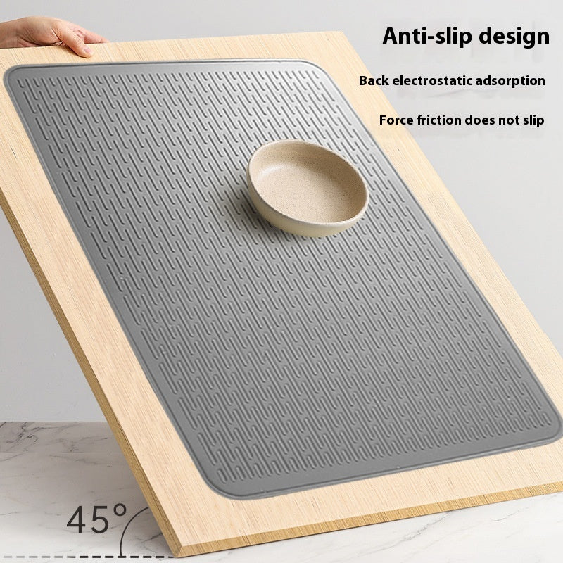 Silicone Draining Pad Non-Slip Heatproof Kitchen Mat - Multifunctional