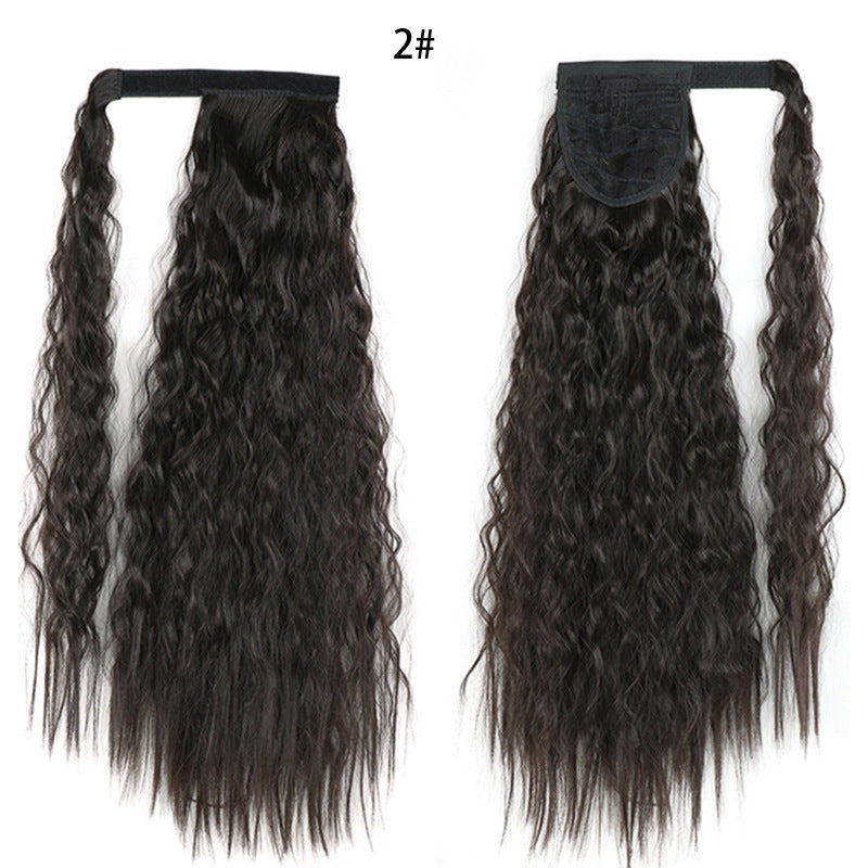 Water Wave Ponytail Wig with Velcro Band High Temperature Synthetic Hair