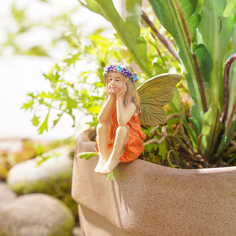 Resin Butterfly Fairy Garden Decor - Outdoor Butterfly Flower Vase Set