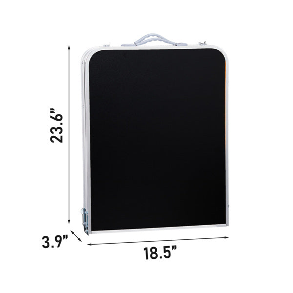 Portable 4ft Folding Camping Table with Storage Compartments - Black