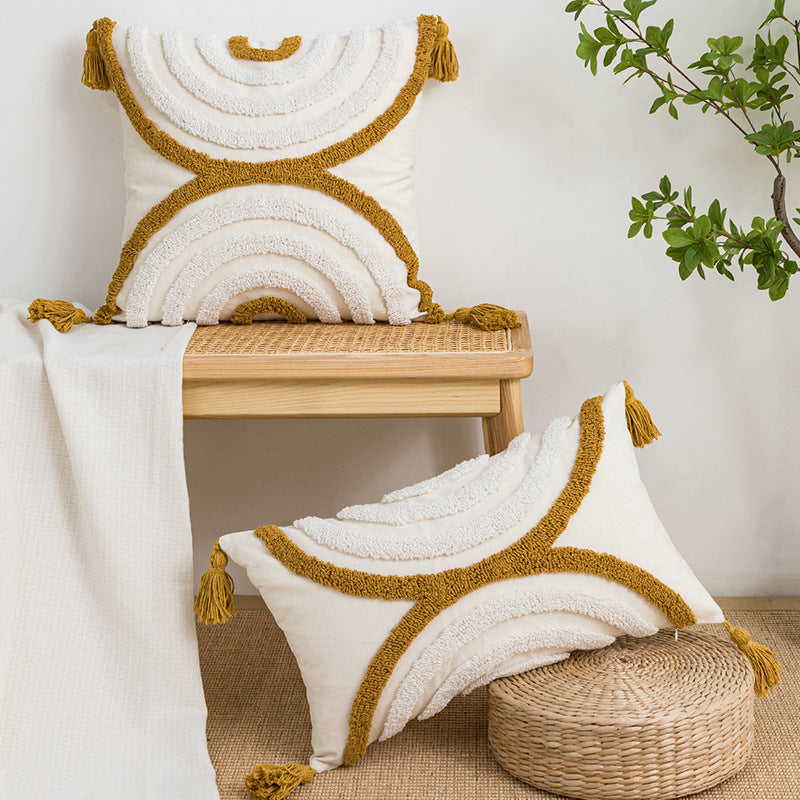 Velvet Embroidered Cushion Cover - Round & Square Nordic Style Home Decor