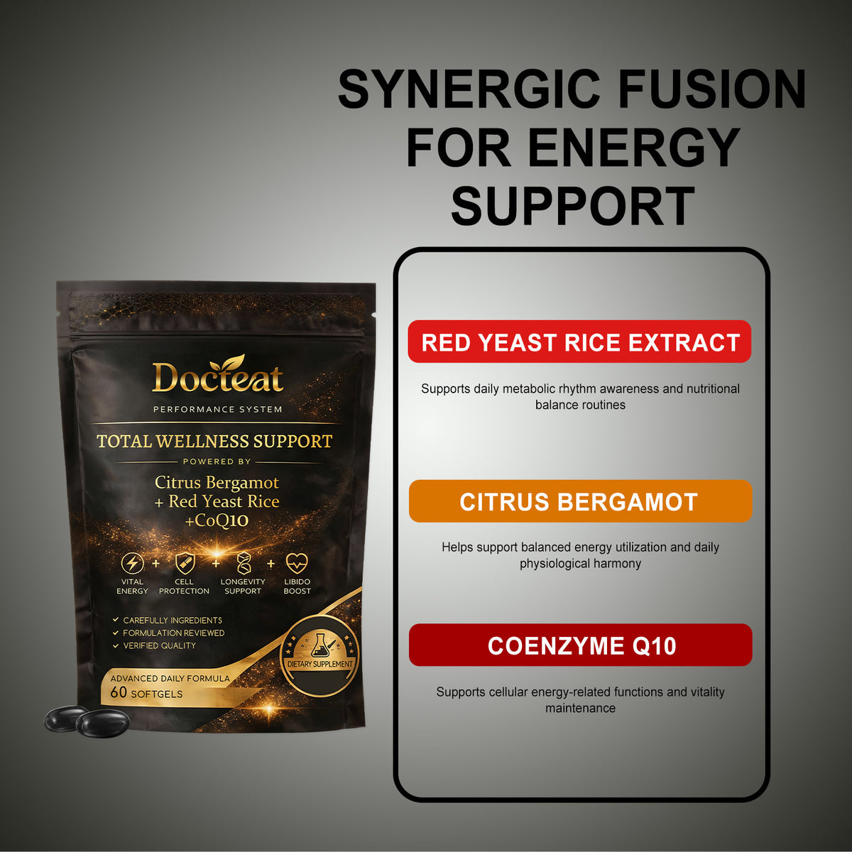 Red Yeast Rice Soft Capsules - 60 Softgels