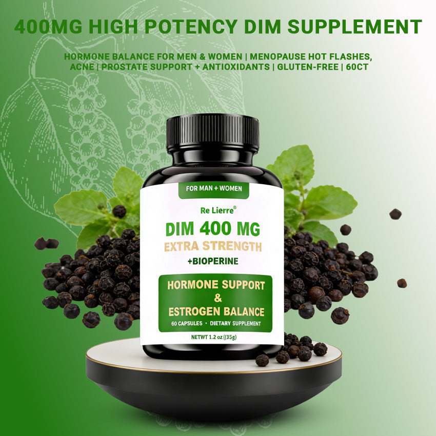 DIM Supplement 400mg - Hormone Balance for Men & Women - 60 Capsules