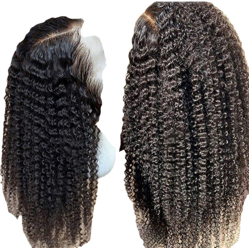 Brazilian Kinky Curly Human Hair Wigs with Lace Front - Natural Color & Lengths
