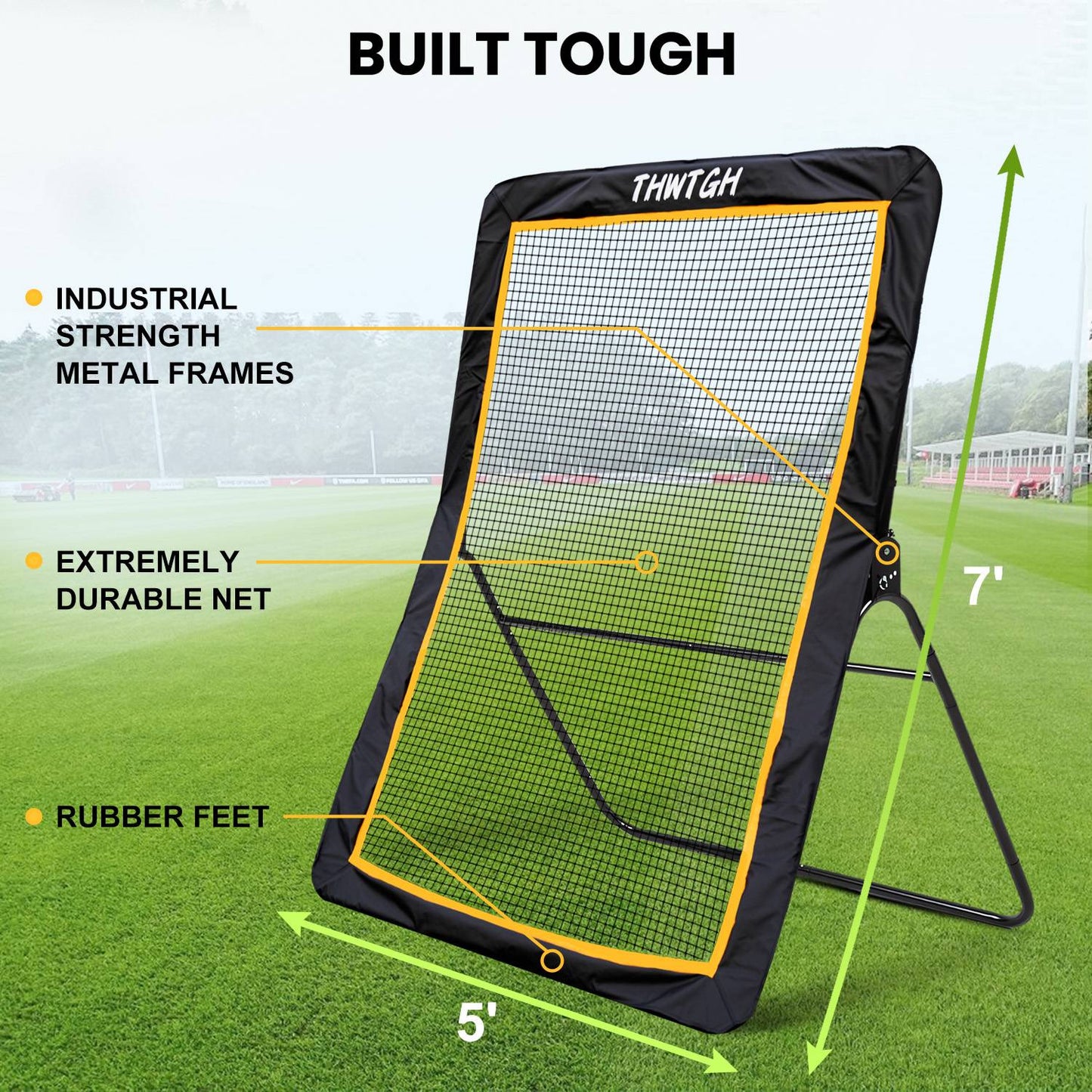 7x5 FT Volleyball & Lacrosse Rebounder Net - Adjustable Angles
