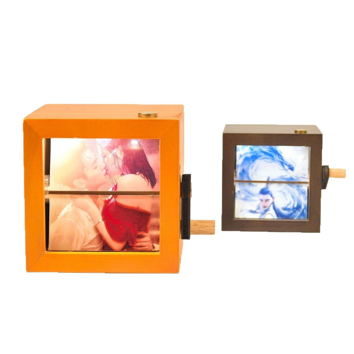 Luminous Hand-Cranking Flip Book Photo Display with Customizable Photos