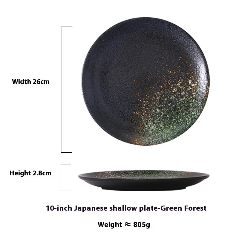 Japanese Ceramic Shallow Plate - 9 or 10 Inch Kitchen Dinnerware - Multiple Colors